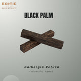 Exotic Wood Zone Black Palm Pen Blank, Wood Turning Supplies - Pen Making Material (3/4" x 3/4" x 6", 20 Pack) Exotic Wood Zone