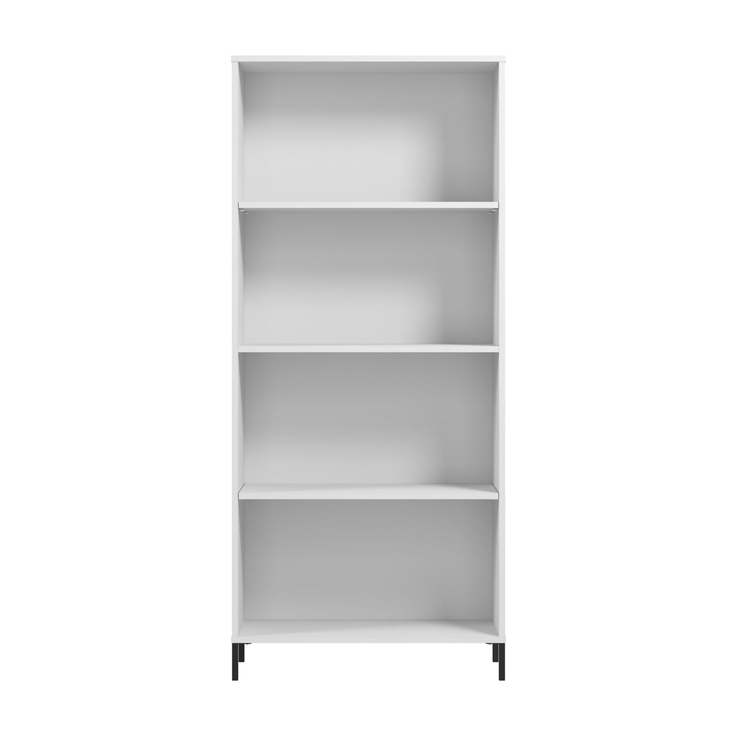 Essence 4 Shelf Bookcase in White by Bush Furniture | Versatile Storage for Home and Office - WoodArtSupply