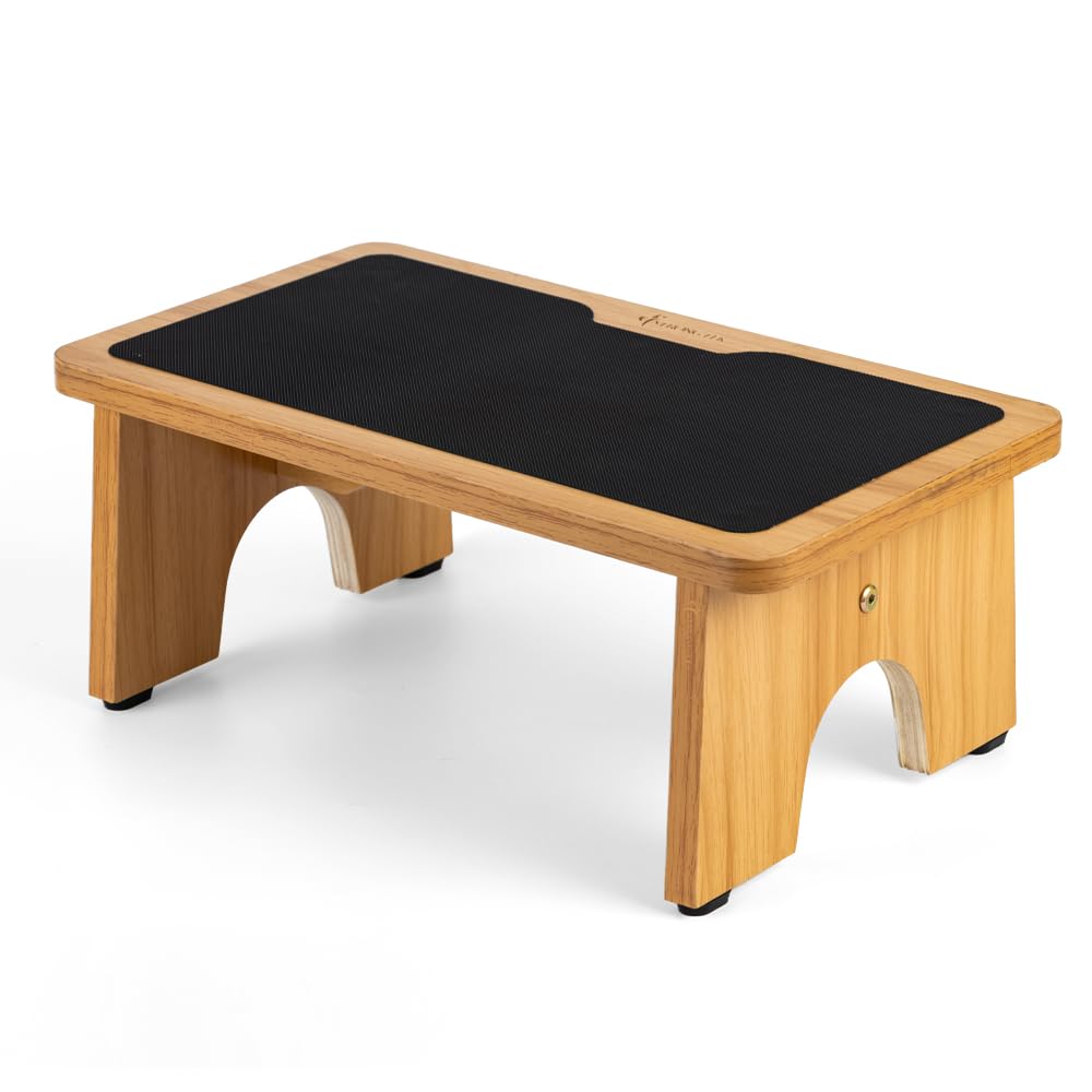 StrongTek Step Stool for Kids Adults, Portable Step Ladder with Non-Slip Surface, 7.5" One Step Stool for Bedroom, Bathroom, Wooden Bedside Step Stool for High Beds, 300lbs Capacity StrongTek