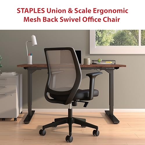 Union & Scale Staples Mesh Back Swivel Office Chair, Ergonomic Fabric Seat, Adjustable Height, Tilt Tension and Tilt Lock, Perfect as an Office or Gaming Chair Union & Scale