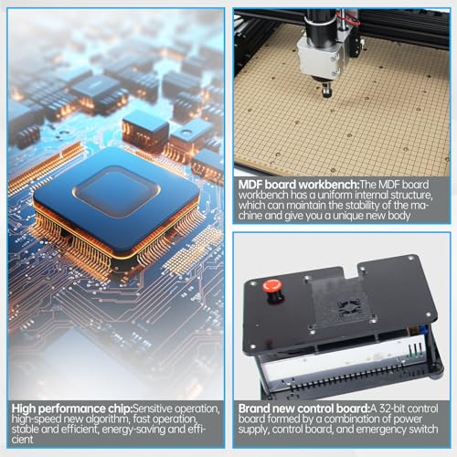 CNCTOPBAOS 4540 CNC Router Machine w/GRBL Offline Controller,500W Spindle 11000rpm,3 Axis Milling Engraving Wood Cutting Carving Engraver Machine For Metal Acrylic MDF Nylon Plastic 16.9x5.4x3.5inch CNCTOPBAOS