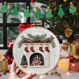 YOUDRN Christmas Embroidery Kits,Gnomes Embroidery Kits for Adults,Christmas Embroidery Kit for Beginners with Pattern,Cotton Threads,Needles,Instruction,20cm Hoop (gnome)