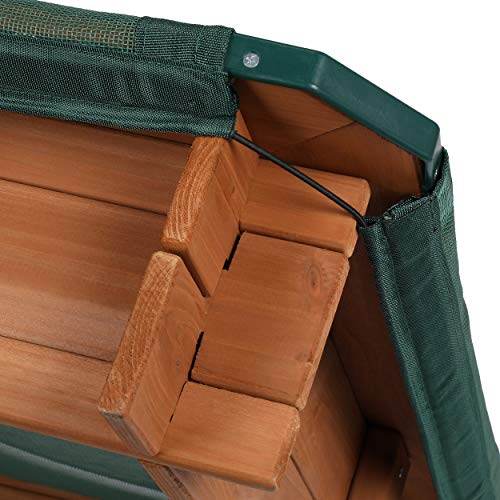 Gorilla Playsets 02-3018 Interlocking Sandbox with Cover, Wood, Square, 45.5"" W x 45.5"" D x 8"" H, Brown Gorilla Playsets