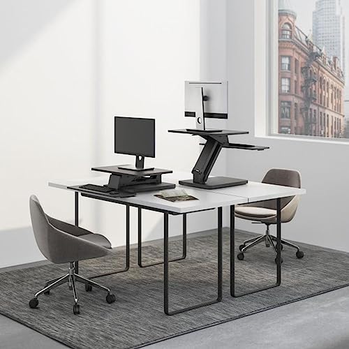 Desky Zero Adjustable Desk Riser – 6.3"–17.3" Height Adjustable Sit-Stand Workstation – Ergonomic Desktop Lift – Black Desky