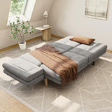 Gizoon 70.9" Sofa Bed, Futon Couch Bed with Adjustable Backrest, Modern Sleeper Sofa with Removable Armrest for Extended Length, Love Seat for Living Room, Office and Small Spaces, Apartment, Grey Gizoon