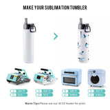 PYD Life 8 Pack Sublimation Blank Tumbler 22 OZ Sports Wide Mouth Stainless Steel Water Bottle Vacuum Flask with Straw and Portable Handle for Tumbler Press Machine Sublimation Print PYD Life