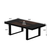 ECACAD 7FT Conference Table for 6-8 People, Large Rectangular Meeting Table, Modern Seminar Table for Office Meeting Conference Room, Black and Deep Brown (86.8”L x 47.2”W x 29.4”H) ECACAD