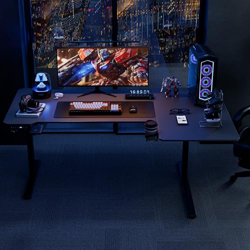 Acrolix 71 Inch L Shaped Standing Desk Adjustable Height,Gaming Electric Corner Standing Desk, Sit Stand Computer Table with Reversiable Splice Board, Black Carbon Acrolix