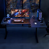 Acrolix 71 Inch L Shaped Standing Desk Adjustable Height,Gaming Electric Corner Standing Desk, Sit Stand Computer Table with Reversiable Splice Board, Black Carbon Acrolix