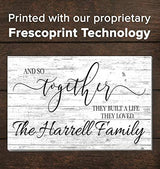 Personalized Wedding Gift Sign With Names And So Together They Built a Life They Loved Custom Wood Farmhouse Décor for Home, Wedding, Family or Couples Gift Idea Broad Bay