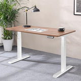 Fromann Dual Motor Standing Desk Frame 3 Tier Legs Sit Stand up Electric Height Adjustable Desk Base for Home and Office (White) Fromann