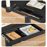 JYLH JOYSEEKER Mobile Standing Desk with Drawer, 35" Small Standing Desk with Cup Holder, Rolling Laptop Cart on Wheels, Height Adjustable Table with Storage for Home Office, Black JYLH JOYSEEKER