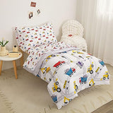 Viviland Boys Car Toddler Comforter Sets, Soft Toddler Bedding Set, Microfiber Toddler Bed Set, Truck Viviland