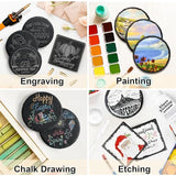72 PCS Black Slate Stone Coasters, MAPRIAL 4 Inch 36 PCS Square, 36P Round Coaster Bulk for Laser Engraving Material Blank Handmade Drinks Costers for Engraver, Etching, Gifts, Christmas, DIY, Wedding MAPRIAL