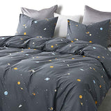 Wake In Cloud - Space Comforter Set, 100% Cotton Fabric, Constellation Cute Star Rocket Astronaut Themed for Teen Kids Boys, 3 Pieces Bedding Set, Gray, Twin/Twin XL Size Wake In Cloud
