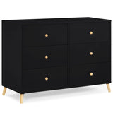 Delta Children Essex 6 Drawer Dresser, Black/Natural Delta Children