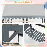 YOPTO 28ft² Large Outdoor Cat House, Luxury Wooden Walk-in Catio Enclosure with 2 Doors & 2 Hiding Houses, Escape-Proof Locks + Waterproof Roof - Customizable Multi-Cat Playpen (Gray) YOPTO