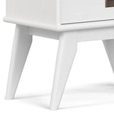 SIMPLIHOME Draper Solid Hardwood 64 inch x 22 inch Mid Century Modern Bookcase and Storage Unit in White for The Living Room, Study Room and Office SIMPLIHOME