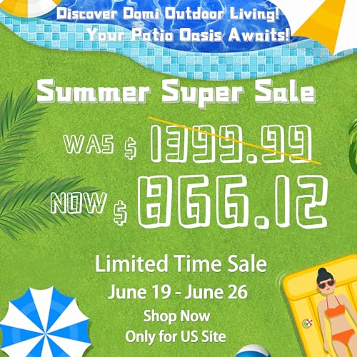 Domi Hardtop Gazebo 10x12FT, Outdoor Gazebo with Galvanized Steel Double Roof, Aluminum Frame, Built-in Gutter System, Curtain and Netting, Metal Gazebo Pavilion for Patio Deck Garden, Brown domi outdoor living