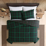 Eddie Bauer - Twin Comforter Set, Reversible Cotton Bedding with Matching Sham, Medium-Weight for Year Round Use, Dorm Essentials (Woodland Tartan Green) Eddie Bauer