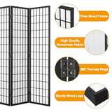 Salfanre 8 Panel Shoji Screen Room Divider, Japanese Room Divider for Room Separation, 66.9 Inches Folding Privacy Screens for Hoom Bedroom Office, Assembly-Free, Black Salfanre