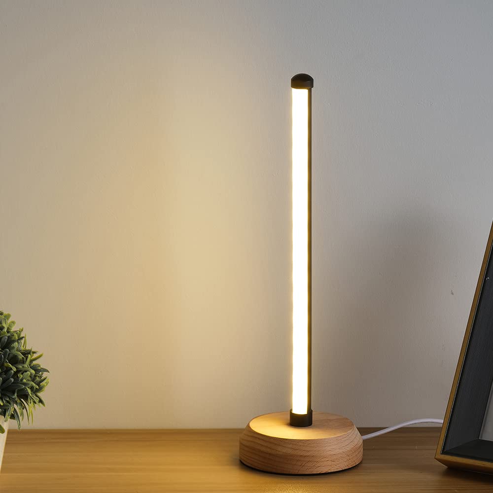 ANLAIBO Modern Led Wood Table Lamp, 3-Color Temperature Bedside Lamp,Bedroom Bedside Night Light, Dimmable Led Lighting, Creative Home Decor, Unique House warmging Gift ANLAIBO