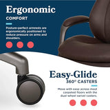 La-Z-Boy Nova Executive Office Chair, Patented AIR Ergonomic Support Technology, High-Back Premium Comfort & Support, Dark Brown Vegan PU Leather La-Z-Boy