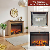 Innoflame 28" Electric Fireplace with Mantel, Freestanding Electric Fireplace w/Realistic Flame & Logs, Remote Control, Timer, Adjustable 4 Flame Brightness, Indoor Fireplace for Living Room, 1400W Innoflame