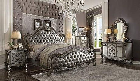 Acme Versailles Vanity Stool in Antique Platinum ACME Furniture