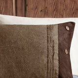 Madison Park Boone Cozy Comforter Set, Faux Suede, Deluxe Hotel Styling All Season Down Alternative Bedding Matching Shams, Decorative Pillow, Queen (90 in x 90 in), Rustic Brown 7 Piece Madison Park