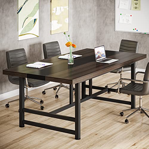 Tribesigns 6FT Conference Table, Rectangular Meeting Table, 70.86L * 31.49 W inches Seminar Table, Large Computer Desk for Office, Boardroom Desk Tribesigns