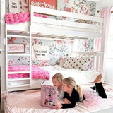 Max & Lily Bunk Bed, Twin-Over-Twin Wood Bed Frame For Kids With Trundle, White Max & Lily