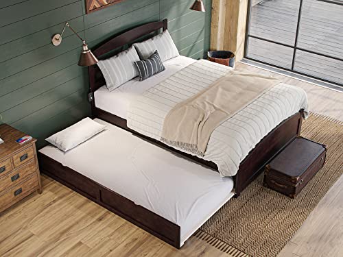 AFI, Warren Full Platform Bed with Matching Footboard & Twin Trundle, Espresso AFI