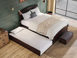 AFI, Warren Full Platform Bed with Matching Footboard & Twin Trundle, Espresso AFI