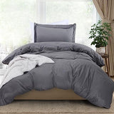 Utopia Bedding Duvet Cover Twin Size - 2 Piece with Zipper Closure - 1 Comforter Cover 68X90 Inches & 1 Pillow Sham 20X26 Inches (Grey) Comforter Not Included Utopia Bedding