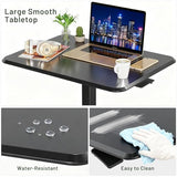 SageNest Adjustable Mobile Standing Desk, Rolling Sit-Stand Laptop Desk with Locking Wheels, Compact Portable Computer Table for Home Office or Dorm, Black SageNest