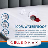 Guardmax Jersey Knitted Cot Size Mattress Protector - Waterproof & Dust Mite Proof Mattress Cover with Stretchable Pockets - Soft, Comfortable, & Noiseless Waterproof Fitted Sheet.(33 x 75 X 12) Guardmax