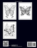 Butterfly Coloring Book: 50 Beautiful Butterflies Patterns For Relaxation and Stress Relief Majosta