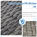 U-MAX 7 Pieces Outdoor Patio Furniture Sets w/Two Storage Boxes, Grey Rattan& Blue Cushions U-MAX