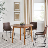 Walker Edison Mid Century Solid Wood Oval Extension Dining Table with Hairpin Legs and Removable Leaf, 60 Inch, Caramel Walker Edison