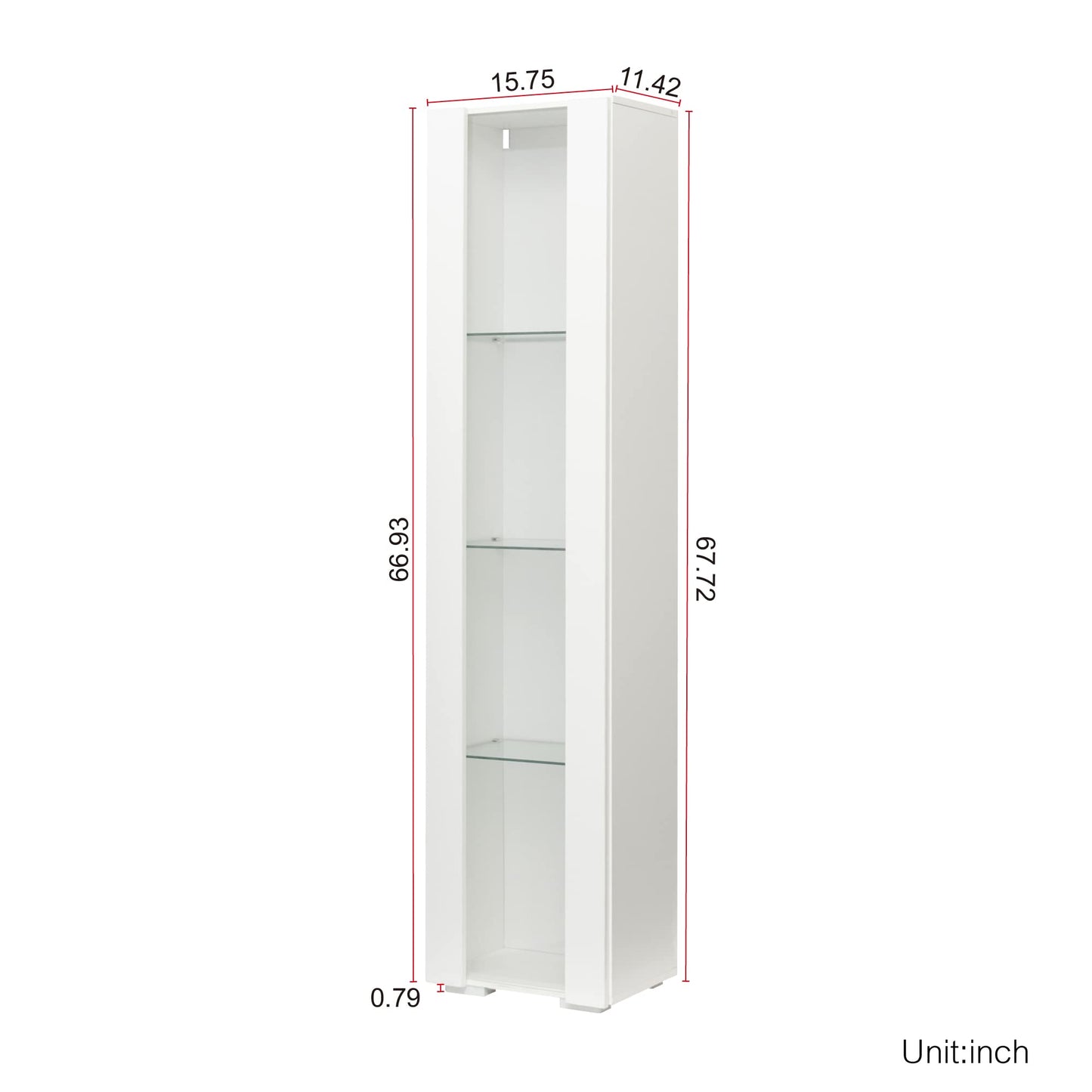 HomVent Modern LED Bookcase Display Cabinet with Glass Doors - Stylish Organiser for Living Room, Bedroom & Office