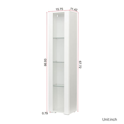 HomVent Modern LED Bookcase Display Cabinet with Glass Doors - Stylish Organiser for Living Room, Bedroom & Office