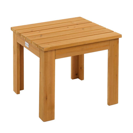 VINGLI Outdoor Adirondack Side Table W/Natural Finished, 18" Square Thick Wooden Coffee Table Top, Stable Large Weight Capacity Conversation End Table for Patio Backyard, Garden, Poolside and Balcony VINGLI