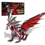 Piececool 3D Metal Model Kits-Black Dragon King, DIY 3D Puzzles for Adults Brain Teaser Puzzles for Teens, Great Birthday New Year Gifts, 107 Pcs