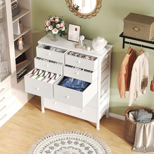 BOLUO White Night Stand with Drawers 3 Drawer Dresser for Bedroom, Tall Nightstand for Closet Dorm Modern Bedside Table BOLUO