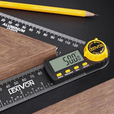 LEXIVON Aluminum Digital Angle Finder Gauge, 5-inch/130mm Multi-Purpose Protractor, Includes XL Display and Rugged Zippered Pouch (LX-DAF5) LEXIVON