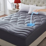 ELVEN HOME Twin Size Mattress Pad Waterproof, Pillow Top Cooling Twin Mattress Topper for Single Bed, Pee Proof Mattress Protector Cover Quilted Fitted with 8-21" Deep Pocket (39x75 inch, Grey) Elven Home
