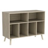 Cozy Castle Record Player Stand, Turntables Stand with Vinyl Record Storage Holds up to 350 Albums, Record Stand Table for Bedroom, Living Room, Office, Oak Cozy Castle