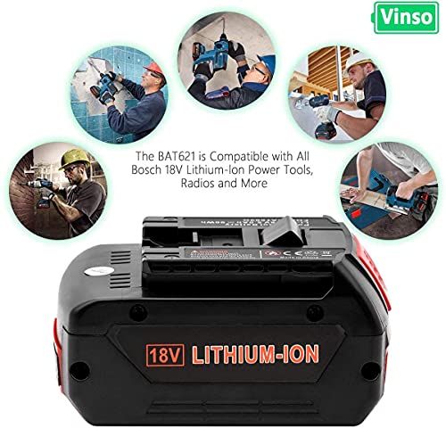 sypousy Bosch 18V Battery, BAT609 Battery,18V Bosch Replacement Battery,5000mAh Lithium Battery for BAT610G BAT618G BAT619 BAT621 BAT620 Cordless Power Tool Battery (1) sypousy