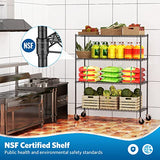 Raynesys Wire Shelving with 4" Wheels, 2000Lbs Heavy Duty 4-Tier Shelving Metal Shelves, 60x24x72in Steel Wire Storage Shelf Commercial Grade Adjustable Utility Rack for Garage, Kitchen Raynesys